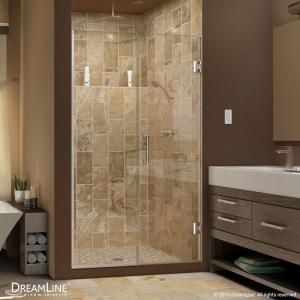 DreamLine, Unidoor Plus 46 in. to 46-1/2 in. x 72 in. Hinge Shower Door with Hardware in Brushed Nickel, SHDR-244607210-04 at The Home Depot - Mobile Brushed Nickel Shower Door, Dreamline Shower Door, Chrome Shower Door, Oil Rubbed Bronze Shower, Hinged Shower Door, Frameless Hinged Shower Door, Shower Door Installation, Bathroom Themes, Frameless Shower Doors