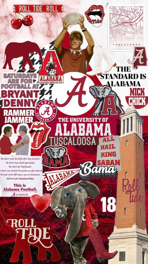 University Collage, Alabama Wallpaper, Rammer Jammer, Alabama Football, University Of Alabama, Roll Tide, One Team, Personal Branding, Bedroom Wall