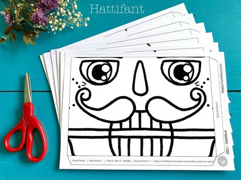 Nutcracker Art Project, Nutcracker Classroom Door, Nutcracker Template Free Printable, Nutcracker Activities For Kids, Nutcracker Printables Free, Nutcracker Crafts, Classroom Christmas Activities, Giant Poster, Christmas Freebie