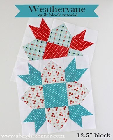 Weathervane Quilt, Scandinavian Quilts, Seascape Quilts, Block Quilts, Quilt Block Patterns Free, Quilt Tutorial, Star Quilt Blocks, Star Blocks, Quilt Block Tutorial