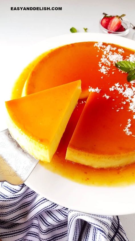 Coconut Flan Recipe, Flan Pan, Coconut Flan, Baked Custard, Flan Recipe, Coconut Custard, Delish Recipes, Canned Coconut Milk, Summer Dessert