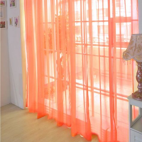 One Allium Way® Solid Color Semi-Sheet Single Curtain Panel | Wayfair Window Net, Door Window Curtain, Romantic Curtains, Scarf Valance, Curtain Valances, Curtains Floral, Curtains Room, Window Balcony, Door Room