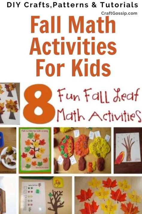 Autumn Maths Activities, Fall Home School Activities, Preschool Fall Math Activities, Fall Math Activities Preschool, Fall Leaves Preschool, Preschool Fall Math, Math Patterns Activities, Leaf Lesson Plans, Leaf Lessons