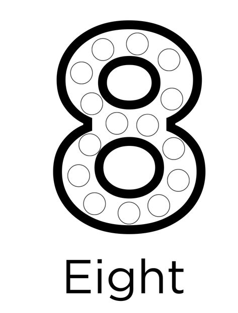 Number 8 Dot Painting, Number Eight, Number Templates, Class Activities, Number 8, Dot Art, Dot Painting, Dots Art, Toddler Crafts