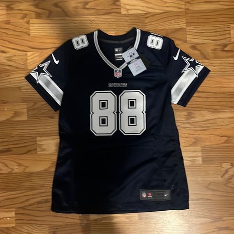 Blue Women’s Medium Cowboys Jersey Never Worn Still Has Tags On Jersey Tops For Women, Nike Tops Women, Jersey Outfit Women, Jersey Ideas, Cowboys Jersey, Jersey Tops, Blue Jersey, Jersey Outfit, Black Jersey