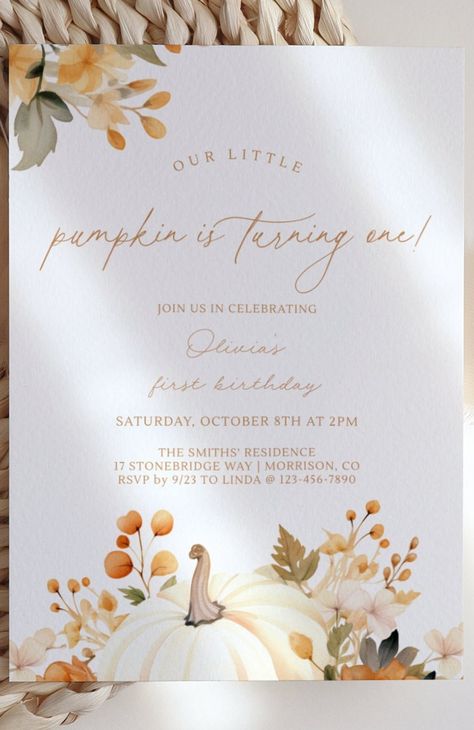 Our Little Pumpkin Birthday Invitation Pumpkin First Birthday Invitation Pumpkin Bday Invite Pumpkin First Bday Invite Fall Birthday Invite - Etsy First Bday, Pumpkin First Birthday, Bday Invitations, Pumpkin Birthday, Fall Birthday, First Birthday Invitations, Birthday Invite, First Birthday, First Birthdays