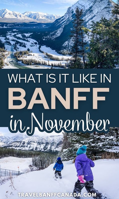 Is November a good time to visit Banff? November is definitely shoulder season in Banff, but with some planning it can be an incredible time to visit. If you visit Banff in November, you’ll be rewarded with fewer crowds and lower accommodation costs. More importantly, you’ll enjoy incredible winter scenery but with the mountain lakes not yet frozen. Here's everything you need to learn about Banff in November. Banff Hot Springs, Things To Do In Banff, Fairmont Chateau Lake Louise, Fairmont Banff Springs, Fairmont Banff, Chateau Lake Louise, Johnston Canyon, Winter Driving, Yoho National Park