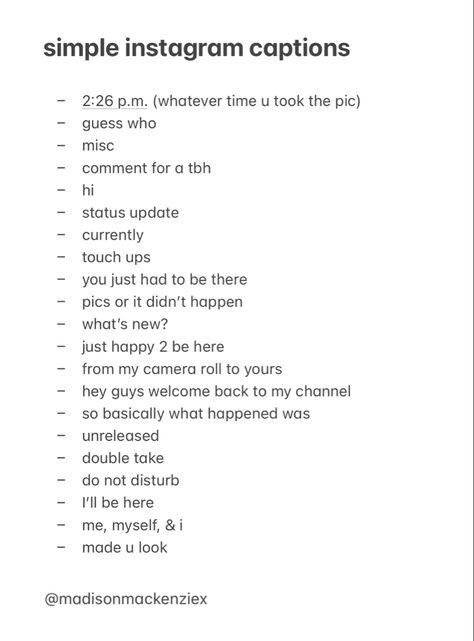 Simple Instagram Bios, Insta Captions For Selfies, Short Insta Captions, Simple Captions For Instagram, Simple Captions, Life Captions, Instagram Post Captions, Dope Captions For Instagram, One Word Instagram Captions