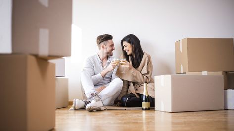 Predrag Vuckovic/iStock.com So you’ve moved into a new home—yay! Maybe you’ve even celebrated with your first takeout meal in the middle of your fabulous (and empty) living room floor. But before you get too comfortable and go into a flurry of unpacking all those carefully labeled boxes, check out this list of things to do right after moving into a new place. It’ll set you up to be sitting pretty for years to come. 1. Take photos Photos of bare and unadorned rooms? Yep. If you’re… First Home Pictures, Wedding Fotos, International Move, Farmers Insurance, Renters Insurance, Moving In Together, Packers And Movers, First Time Home Buyers, Homeowners Insurance