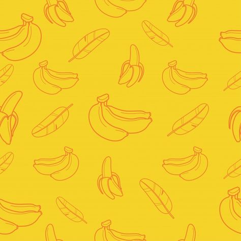 Banana Chips Illustration, White Pattern Background, Banana Wallpaper, Banana Roll, Monkey And Banana, Banana Pattern, Line Art Images, Tropical Background, Banana Art