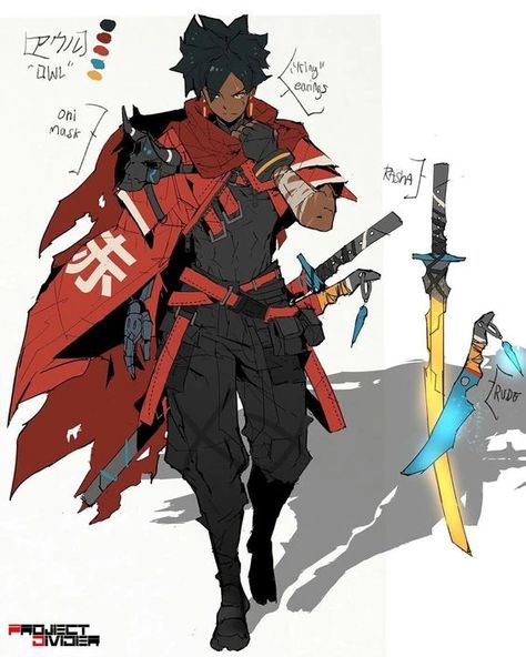 Cyberpunk Thug Character Design, Black Swordsman Oc, Project Divider Characters, Pencak Silat, Black Cartoon Characters, Arte Cyberpunk, Cyberpunk Character, Character Sketches, Black Characters