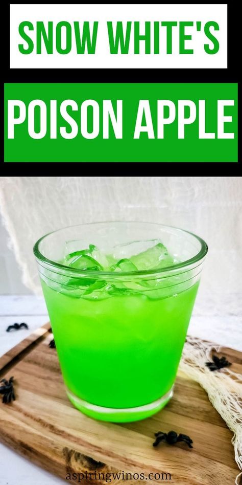 Green Apple Cocktail Recipes, Green Apple Drinks Alcohol, Apple Drinks Alcohol, Green Apple Cocktail, Green Apple Cocktails, Apple Cocktail Recipes, Cocktail Tequila, Snow White Poison Apple, Disney Cocktails