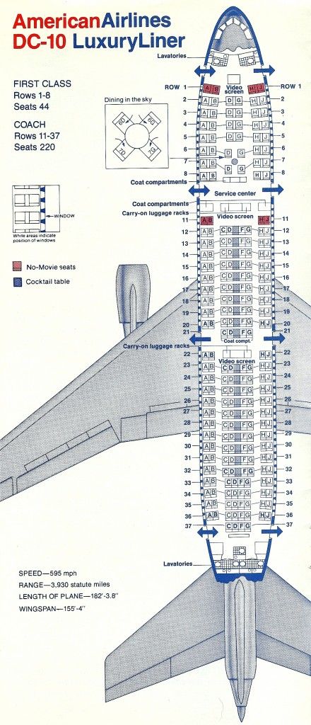 dc 10 american airlines seating diagram | Vintage Airline Seat Map: American Airlines DC-10-10 LuxuryLiner (1977 ... Dc 10 Plane, Vintage Airline Ads, Airline Seats, Commercial Plane, Vintage Airline, American Air, Dc 10, Best Airlines, Passenger Aircraft