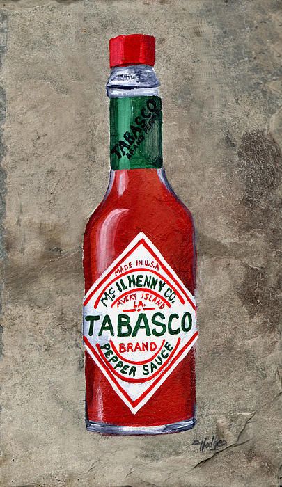 Tabasco Hot Sauce, Louisiana Hot Sauce, Louisiana Cajun, New Orleans Art, Louisiana Art, The Big Easy, Tabasco Sauce, Food Painting, Animal Silhouette