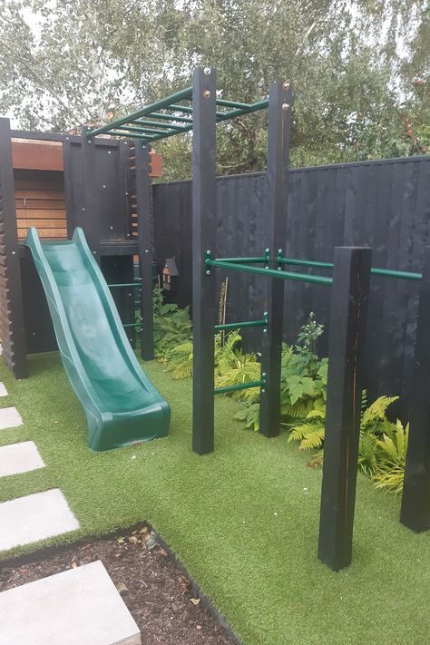 Small Yard Play Area For Kids, Backyard Climbing Structure, Play Gym For Kids, Garden Play Area, Kids Garden Play Area, Gym For Kids, Kids Garden Play, Backyard Jungle Gym, Kid Friendly Backyard