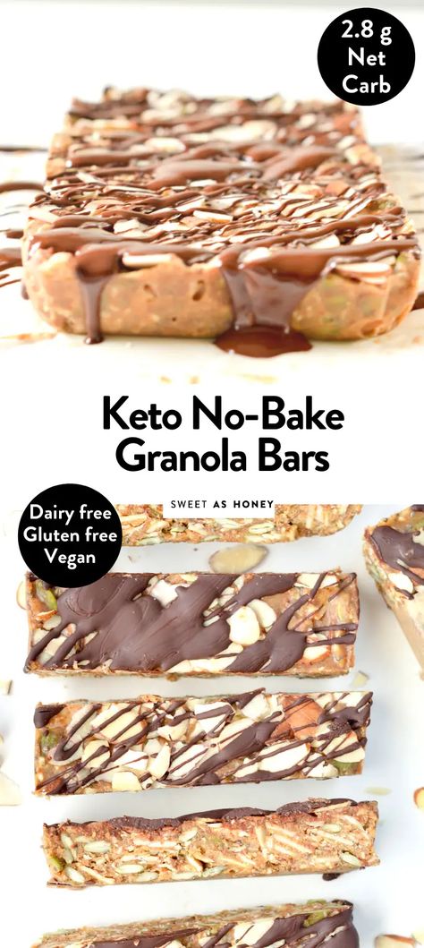 No Bake Breakfast Bars, Reese's Bars, Keto Granola Bars, No Bake Breakfast, Low Carb Vegan Breakfast, Low Carb Granola Bars, Bake Granola Bars, No Bake Granola, Easy Granola Bars