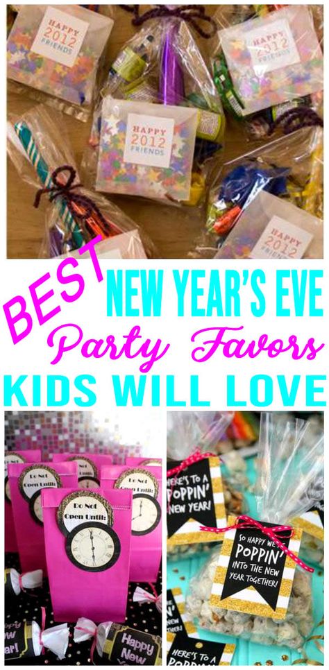 New Years Goodie Bags, Dinner Party Favors, New Year's Eve Countdown, Kids New Years Eve, Cheap Party Decorations, Winter Printables, Party Favor Ideas, Teacher Leader, Party Favors For Kids