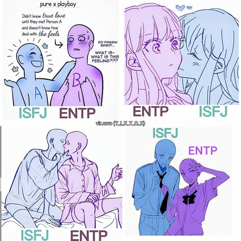 #mbti #entp #isfj Intp X Isfj Relationship, Entp Isfj Relationship, Isfj And Intp Relationship, Isfj Entp Relationship, Entp X Isfj Fanart, Isfj X Intp Fanart, Isfj And Entp, Entp X Intj Fanarts, Isfj X Entp