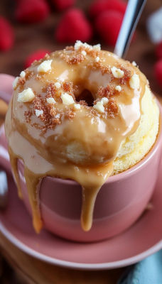 This easy Glazed Donut Mug Cake is a quick way to satisfy your donut cravings without leaving home! ake this Glazed Donut Mug Cake in just minutes! It’s sweet, simple, and oh-so-delicious. #dessertrecipes #donutmugcake  #quickrecipes #donutmugcake Glazed Donut Mug Cake, Doughnut In A Mug, Donut In A Mug, Donut Mug Cake, Mug Donut, Donut Float, Donut Cup, Glazed Doughnuts, Glazed Donut