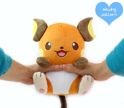 Raichu plush pattern by TeacupLion Raichu Pokemon, Plush Sewing, Pokemon Stuffed Animals, Holiday Hand Towels, Printable Sewing Patterns, 8bit Art, Animal Sewing Patterns, Plushie Patterns, Sewing Stuffed Animals