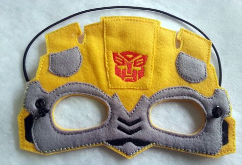 Diy Transformer Costume, Bumble Bee Transformer Costume, Transformer Costume, Transformers Birthday Parties, Transformer Party, Transformer Birthday, Mask Pattern, Mickey Mouse Party, Superhero Party