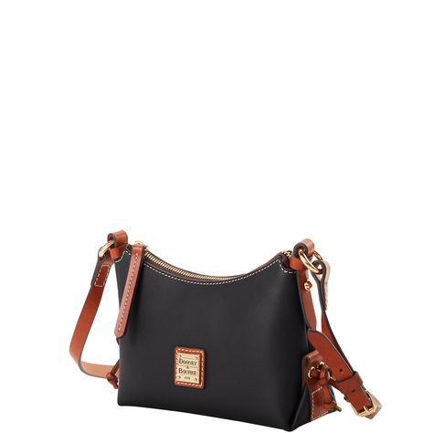 One inside zip pocket. One inside slip pocket. Inside key hook. Adjustable strap. Strap drop length 7". Lined. Zipper closure. Bags Inspiration, Black Friday Specials, Flap Backpack, Chic Leather, Credit Card Wallet, North South, Dooney And Bourke, Dooney & Bourke, Dooney Bourke