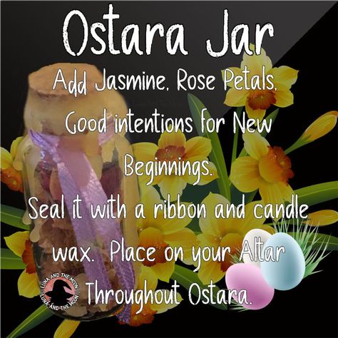 Altar In A Jar, Ostara Altar, Book Of Shadow, Spring Equinox, In A Jar, Candle Wax, Rose Petals, New Beginnings, Candle Jars