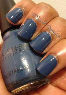 Rainstorm - a lovely dusty med. blue with a great opaque cream formula. Dusty Blue Nails, Regina Phalange, Joy Nails, Sinful Colors Nail Polish, Essie Polish, Nail Polish Swatches, Rain Storm, Sinful Colors, Colorful Nail Designs