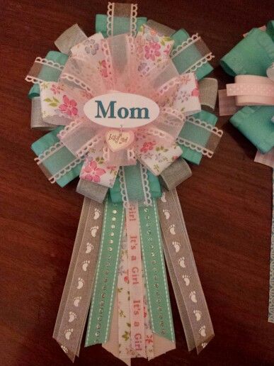 Ribbon corsage for a mom to be Ribbon Corsage, Diy Corsage, Showers Ideas, Mom Diy, Mom To Be, Baby Boy Shower, Baby Showers, Shower Ideas, Baby Shower