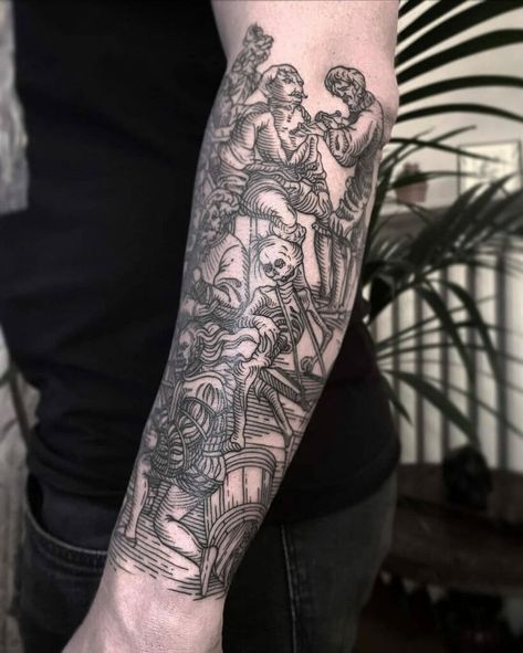 Henry Tattoo, Misfits Tattoo, Etching Tattoo, Woodcut Tattoo, Helmet Tattoo, Medieval Tattoo, Engraving Tattoo, Mechanic Tattoo, Man Tattoo