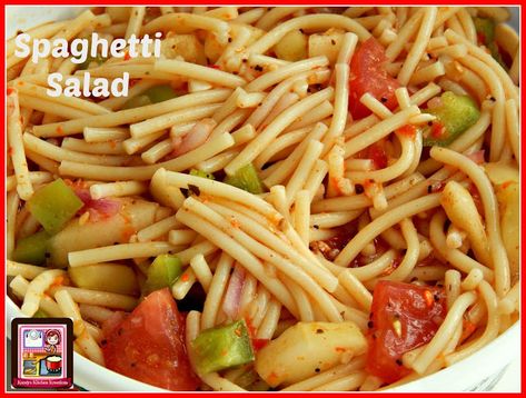 Italian Seasoning Recipes, Spagetti Salad Recipes, Salad Supreme Pasta Salad, Italian Spaghetti Salad, Salad Supreme Recipe, Cold Spaghetti Salad, Spaghetti Pasta Salad, Salad Supreme, Salad Italian