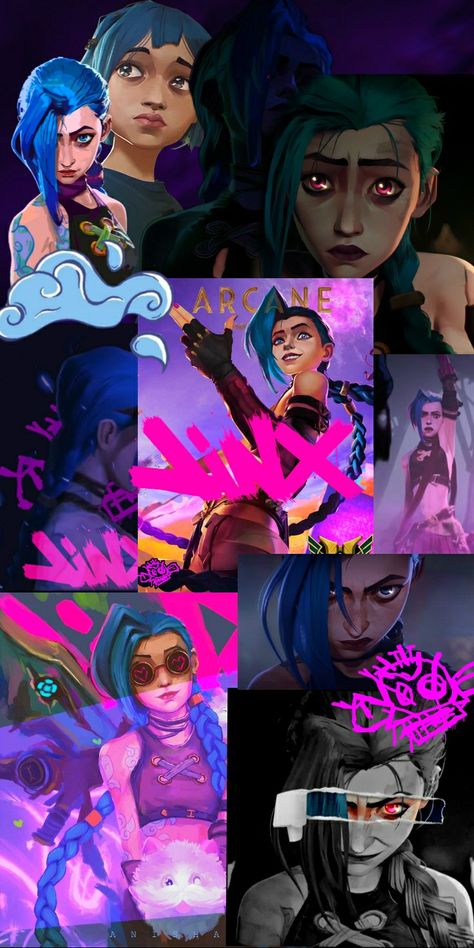 Arcane jinx Jinx Arcane Color Palette, Jinx Color Palette, Arcane Powder, Jinx Wallpaper, Color Schemes, Color Palette, Wallpapers, Quick Saves, Color