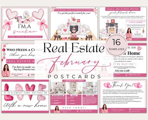 Real Estate February Postcard Templates| Valentines Day Real Estate Postcards| Valentines day real estate marketing ideas| Postcard Template February Real Estate Marketing Ideas, Open House Invitation, Real Estate Postcards, Postcard Template, Valentine Special, Expressing Gratitude, Spread Love, Real Estate Marketing, Open House