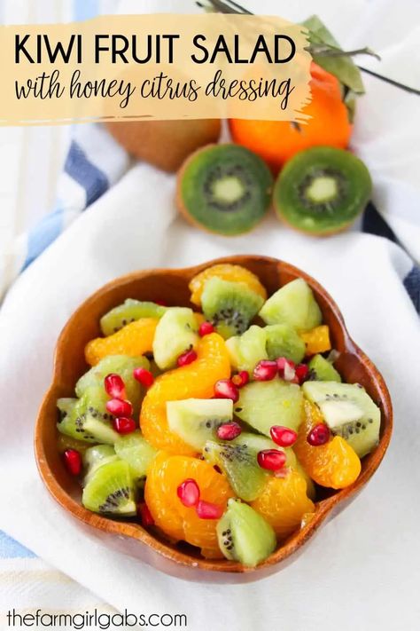 Kiwi Fruit Salad, Fruit Salad Dressing Recipe, Citrus Dressing Recipe, Fruit Salad Dressing, Fruit Salad With Honey, Salad Taco, Salad Macaroni, Salad Kale, Dressing For Fruit Salad