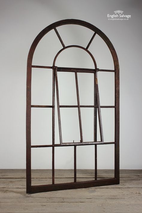 Reclaimed Cast Iron Arched Window Frames Wooden Casement Windows, Glass Pane Door, Metal Shutters, Reclaimed Windows, Window Glass Design, Industrial Windows, House Window Design, Metal Windows, Grill Door Design