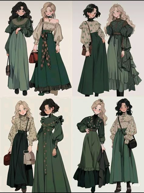 Old Fashioned Clothes Drawing, Fantasy Clothes Drawing Reference, Quince Dresses Green, Green Quinceanera, Green Quinceanera Dresses, Social Art, Personal Grooming, Prom Dresses 2020, Fashion Drawing Dresses