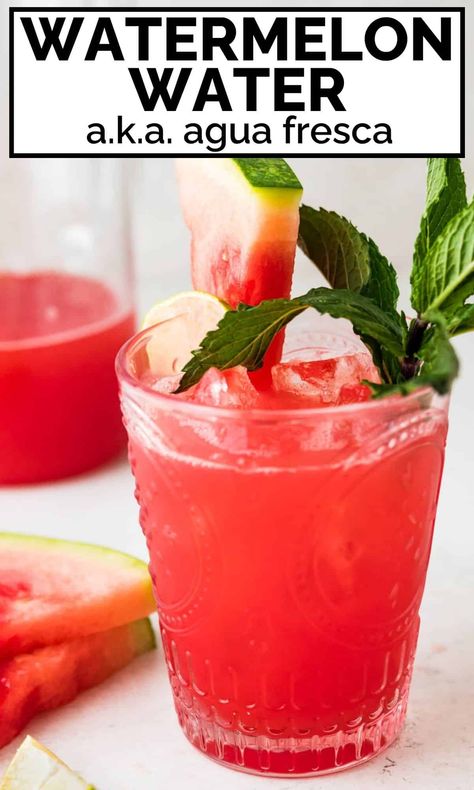 Lime Agua Fresca, Summer Mocktail Recipes, Agua Fresca Recipe, Watermelon Water, Lime Drinks, Watermelon Drink, Summer Drinks Alcohol, Watermelon Mint, Fruit Infused Water