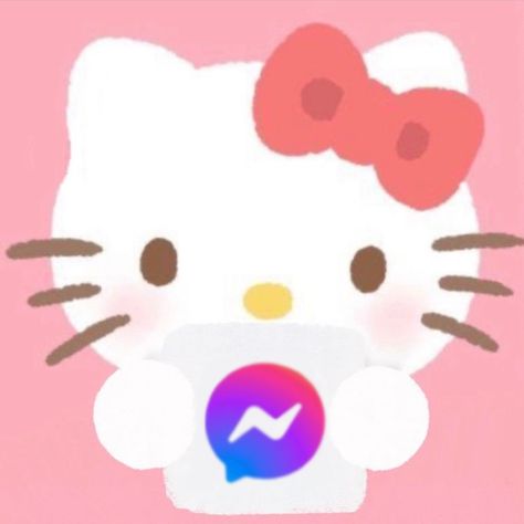 Messenger Icon, Kitty Icon, Cat App, Kawaii App, Mobile App Icon, Hello Kitty Iphone Wallpaper, Hello Kitty Pictures, Cool Wallpapers Art, Inspirational Wallpapers