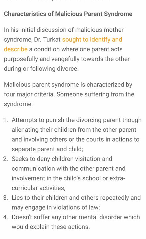 Malicious Mother Syndrome, Parental Alienation, Truth Hurts, Parenting