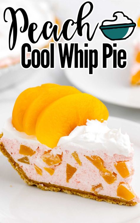 Cool Whip Pie, Peaches And Cream Dessert, Easy Peach Pie, Cool Whip Pies, Cool Whip Desserts, Peach Dessert, Peach Pie Recipes, Homemade Graham Cracker Crust, Peach Dessert Recipes