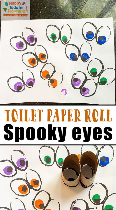 Spooky Infant Crafts, Fall Art For Preschoolers Easy, Arts And Crafts For 4yrs Old, Spookley Crafts Preschool, Halloween Projects Toddlers, Halloween Themes For Preschool, Halloween Decorations Preschool Classroom, Preschool Classroom Crafts, Eye Lessons For Preschool