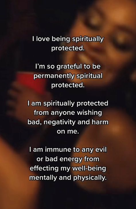 Protection Affirmations Spiritual, Affirmation Black Women, I Am Protected Affirmation, Protective Affirmations, Protect Your Energy Aesthetic, Protection Affirmations, Manifesting Protection, Protection Affirmation, Beauty Affirmations