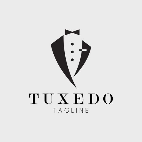 tuxedo; logo; vector; illustration; design; brand; identity; icon; suit; tie; black; fashion; shirt; jacket; man; white; style; male; gentleman; bow; wedding; elegant; groom; luxury; businessman; men; costume; clothing; formal; rich; elegance; tux; bow tie; clothes; people; background; person; ceremony; cartoon; coat; modern; guy; party; portrait; decoration; corporate; classic; textile; model; lifestyle; Male Logo Design, Clothing Brands Logo, Luxury Clothing Brand Logo, Man Logo Design, Male Logo, Suit Logo, Tie Clothes, Logo Clothing Brand, Cartoon Coat