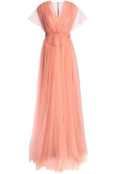 Pastel Orange Dress, Orange Gown, Pastel Orange, Orange Sunset, Dress Chiffon, Ladies Gown, Tulle Gown, Full Length Dress, Chiffon Gown