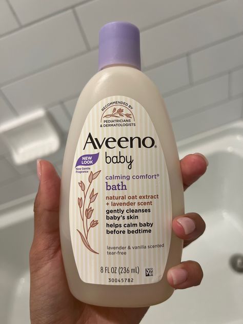 Aveeno Baby Calming Comfort Bath & Body Wash contains scents of lavender and vanilla - known for their calming and relaxing properties. Made with skin-soothing natural oat extract, this rich lathering baby bath and body wash is specially formulated for infants and is free of parabens, phenoxyethanol, sulfates and phthalates. The gentle formula of this bedtime baby bath cleanses and moisturizes baby's delicate skin and hair and is shown to calm and comfort fussy infants when combined with a warm Baby Body Wash, Aveeno Baby, Baby Bedtime, Gentle Baby, Lavender Scent, Baby Body, Baby Skin, Baby Bath, Body Wash