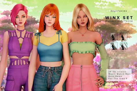 Daylife Sims Hair, Sims 4 Shaders, Daylife Sims, Ts4mm Cc, Feminine Hair, Cc Hair, Sims 4 Anime, Cc Clothes, Sims 4 Body Mods