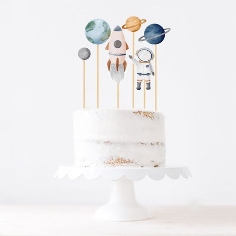 Rocket Ship Party, Astronaut Cake, Rocket Cake, Rocket Party, Astronaut Party, Astronaut Birthday, Boho Space, Space Birthday Party, Diy Cake Topper