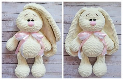 Crochet Long Ear Bunny Amigurumi Free Pattern Bunny Amigurumi Free Pattern, Crochet Dog Patterns, Bunny Amigurumi, Stuffed Bunny, Crochet Bunny Pattern, Crochet Dolls Free Patterns, Crochet Baby Toys, Crochet Rabbit, Diy Magazine