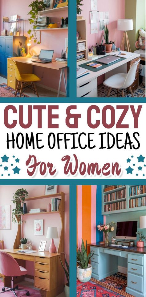 37 Cute and Cozy Home Office Ideas For Women - Home Office Ideas For Decorating YOUR Home Office or Guest Room Combo on a Budget –  Lots of PICTURES and DIY home office inspiration, layouts and cozy decor ideas! Upstairs Loft Office Ideas, Work From Home Bedroom, Home Office Guest Room, Home Office Nook Ideas, Living Room Office Ideas, Loft Office Ideas, Women Home Office Ideas, Work From Home Office Ideas, Small Office Decorating Ideas