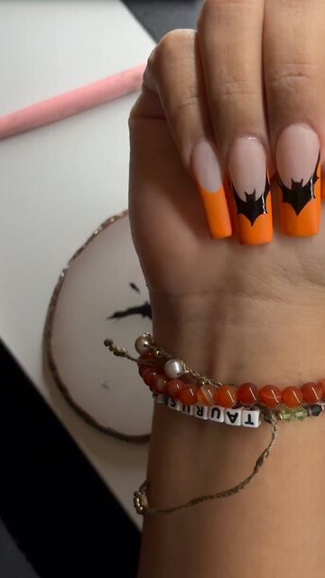 Vanessa on Instagram: "Quick little bat tutorial 
Prepare to be sick of me and all of my spooky season content 
#batnailtutorial #halloweennailtutorial #nailinspo" Nail Tutorials, Spooky Season, Nail Inspo, Bat, Nails, On Instagram, Quick Saves, Instagram